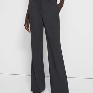 Theory Demitria trousers gray wool blend flare leg, pants/ slacks, Sz 8 Mid rise